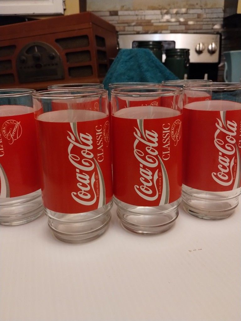 7 Vintage Coke Glasses