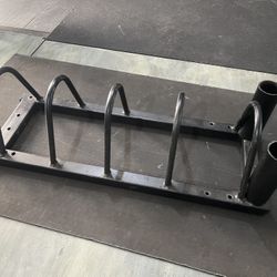 Steelbody Horizontal Plate and Olympic Bar Rack Organizer with Steel Frame  41”L x 11”W x 9.5”H 