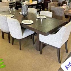 Burkhause Dining Room Set Table and 6 Chairs With İnterest Free Payment Options