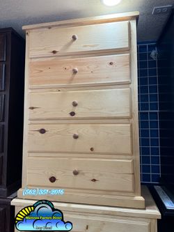 Pinewood natural five drawer pinewood cajonera Comoda de Pino