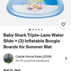 Baby Shark Triple Lane Water Slide 