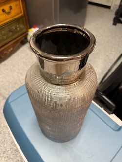 Large Ceramic Vase with Textured Finish