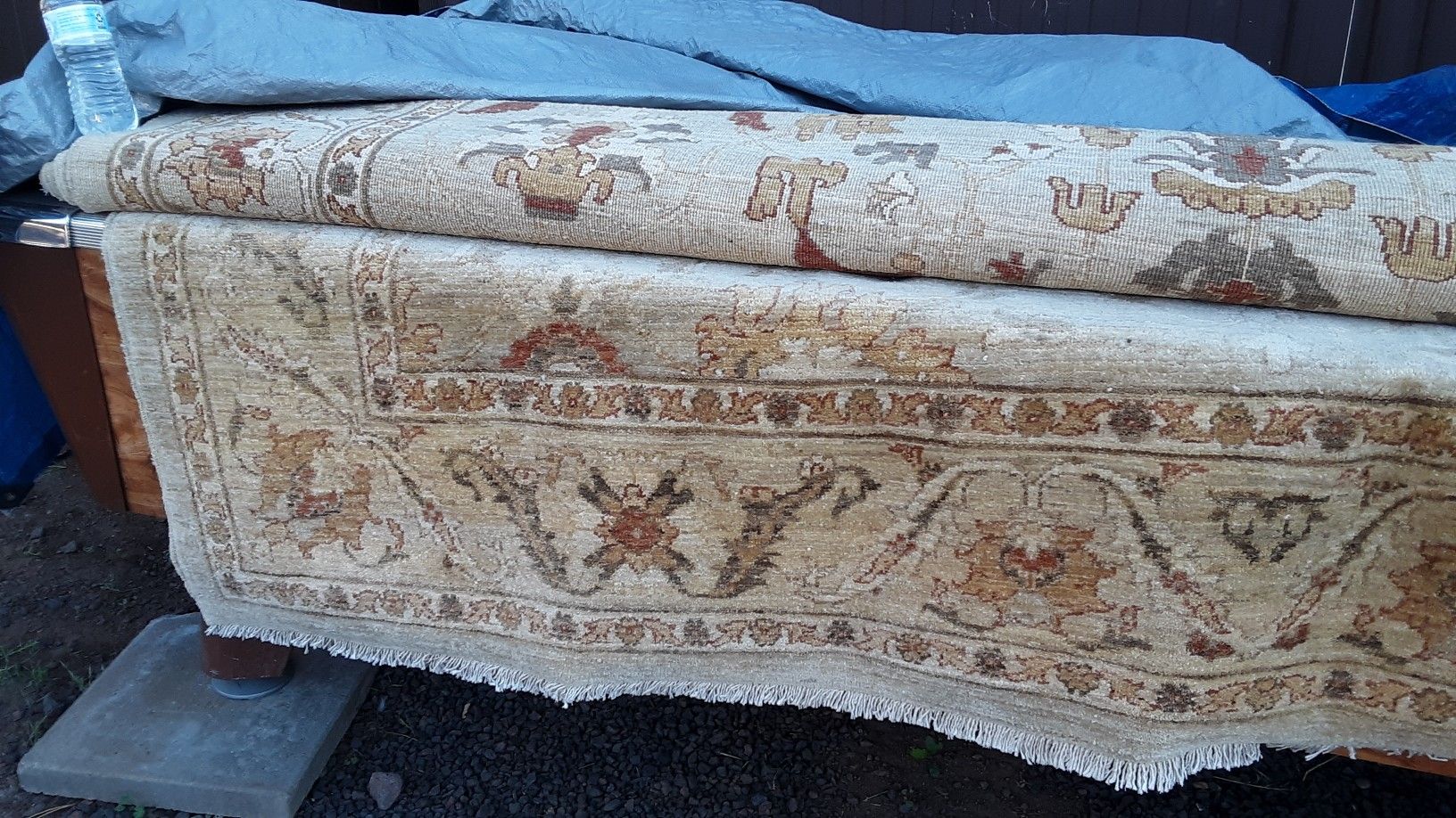 Two Indian rugs; ivory color, excellent shape