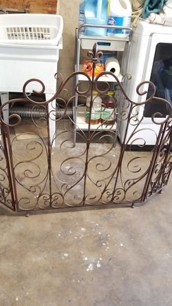 Wrought iron fireplace screen