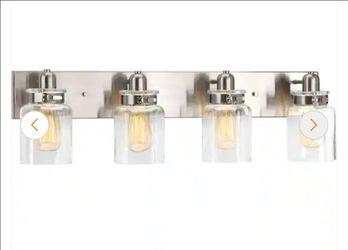 Progress Lighting
Calhoun Collection 30-1/4 in. 4-Light Brushed Nickel Clear Glass Farmhouse Urban Industrial Bathroom Vanity Light