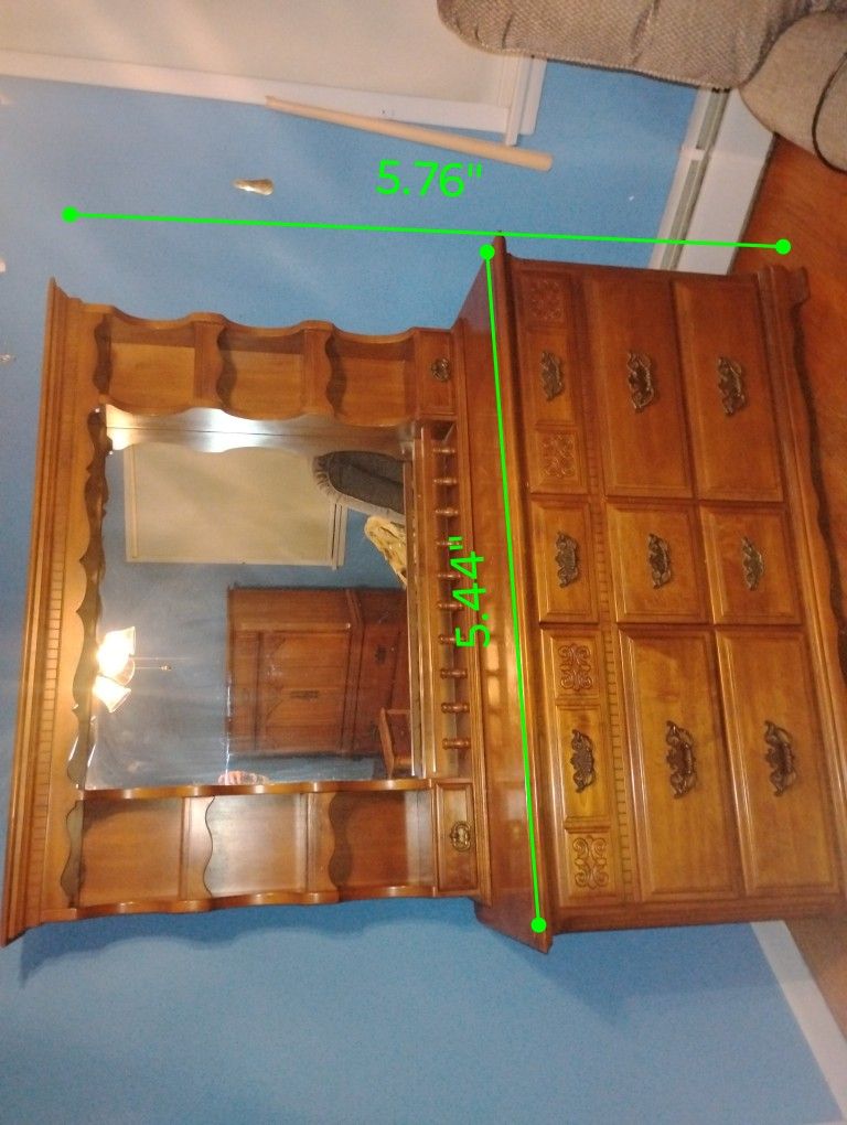 Real Wood bureau With mirror