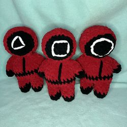 Crochet Squid Game Guard Plushies (Comes As A Set Of 3)