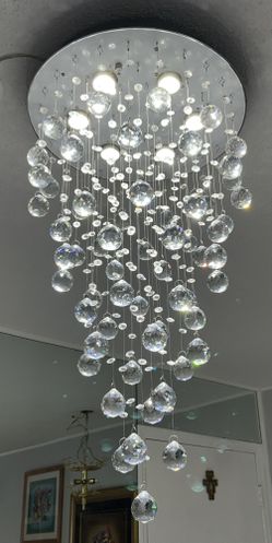Modern Spiral Crystal Chandelier 6 Bulbs LED