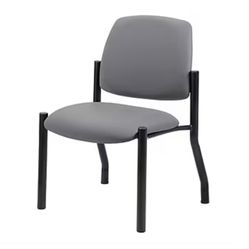 Boss Office Products Vinyl Bariatric Guest Chair, Armless, Grey (B9595AM-GY)