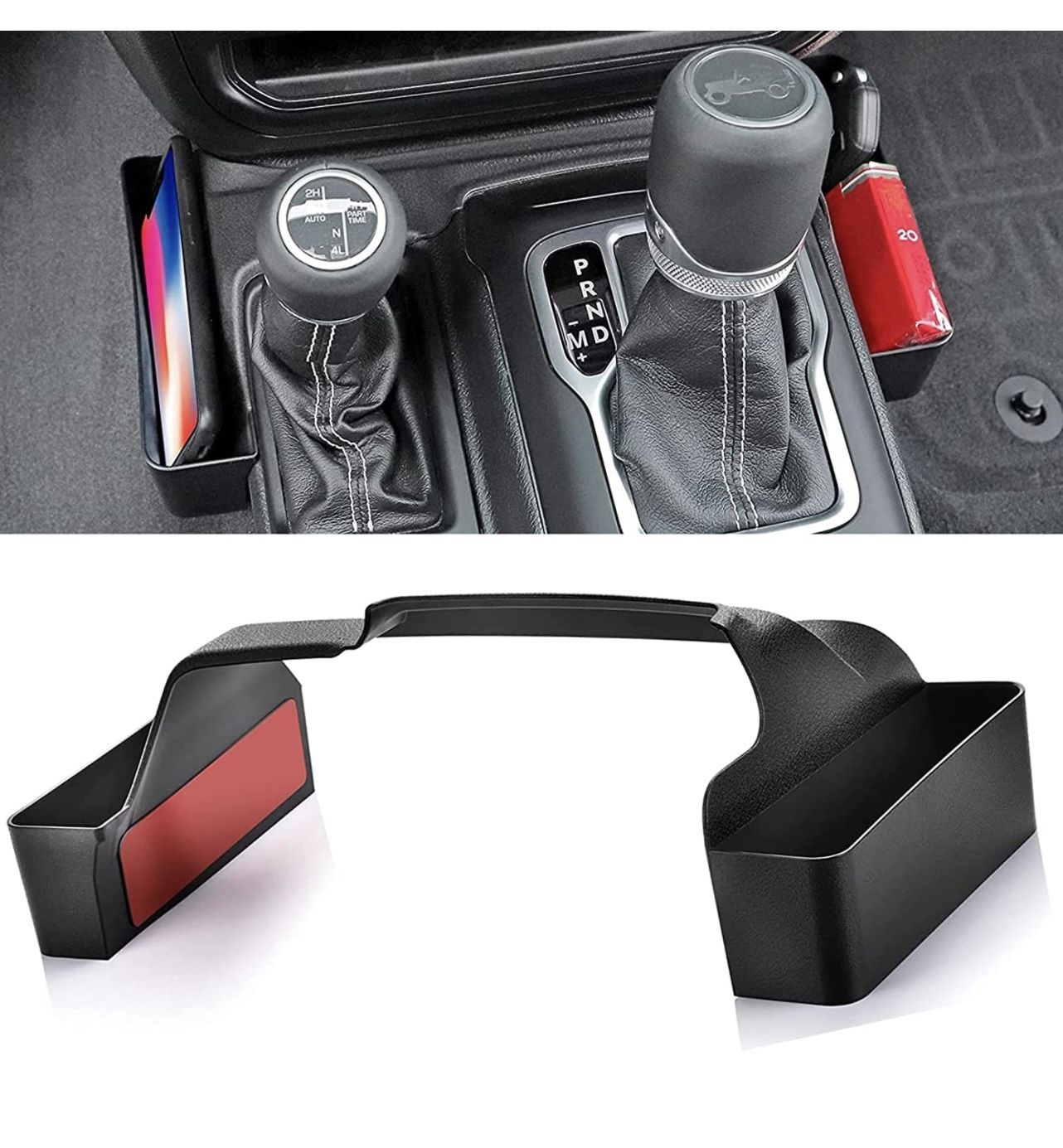 Gear Shift Console Side Tray Organizer,Shifter Storage Box for 2018-2021 Jeep Wrangler JL JLU & Gladiator JT Truck, Interior Storage Accessories, Blac