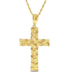 10k Yellow Gold Cross Charm Necklace
