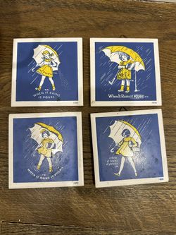 Americana Vintage decor Morton Salt Coaster Uncle ben Tins