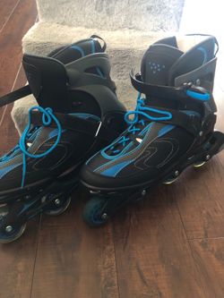 Chicago Inline Skates 72mm 82 ABEC-3 Bearings Mens SZ 12 Roller Blades Blue Black