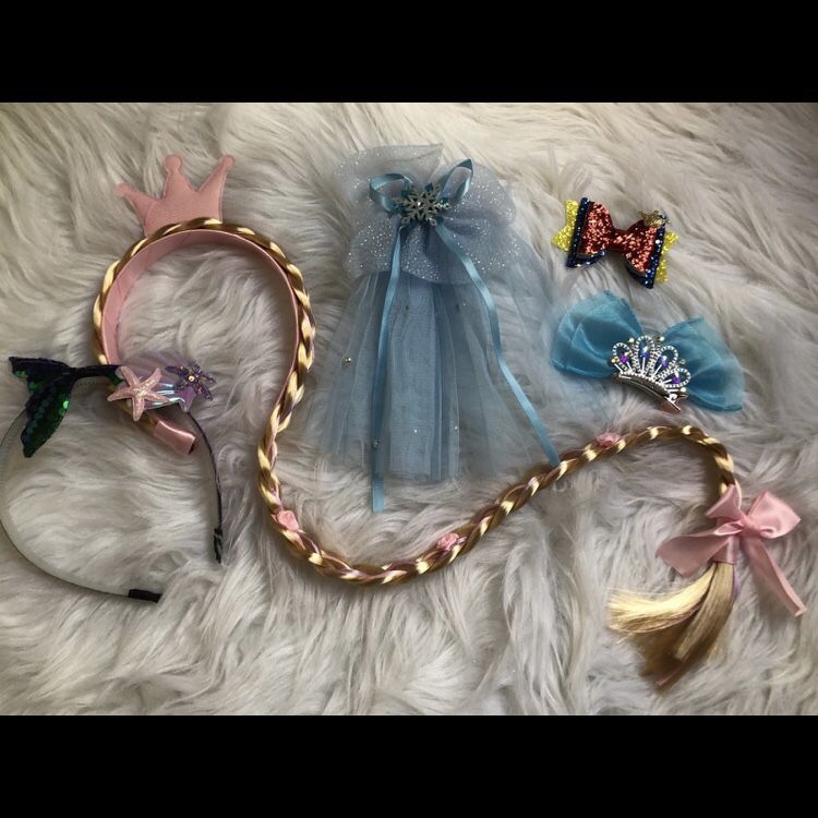 5 Fairytale Princess-inspired hair accessory bundle with headband & clips