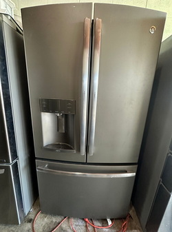GE Stainless Steel 3-Door Refrigerator with Ice Maker