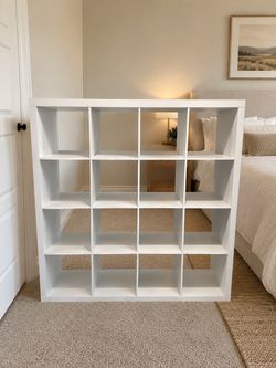 White 16-Cube Storage Shelf Unit