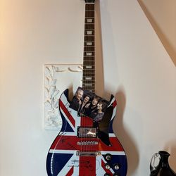 ***Guitar Rolling Stones replica signatures Union Jack***