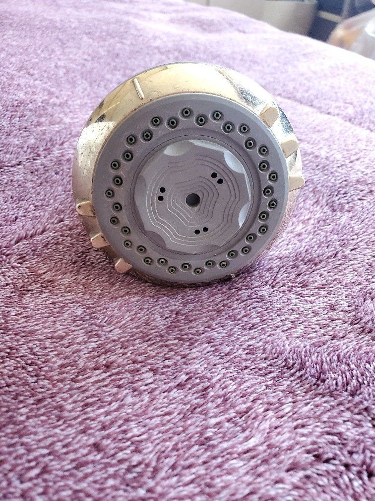 Delta chrome and gold shower head