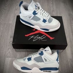 New Jordan 4 Mens 10/13 Military Blue