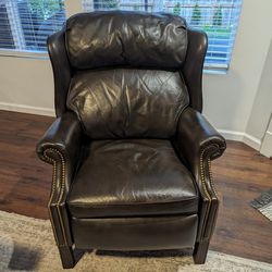 Genuine Leather Reclining Chair by Hancock & Moore