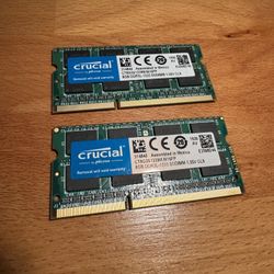 16GB (2×8GB) Crucial DDR3L-1333 SODIMM (Used)