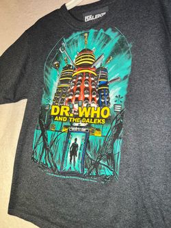 T-Shirt Doctor Who and Daleks "Distressed" Unisex Lg Heather Gray L