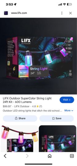 LIFX Outdoor SuperColor String Light 24ft Kit
