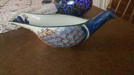 Royal Copenhagen Denmark Peacock Bird Bowl Make Offer