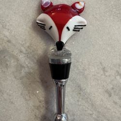 Glass Blown Fox Wine Topper