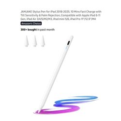 Brand new Stylus Pen for iPad 2018-2025, 10 Mins Fast Charge with Tilt Sensitivity & Palm Rejection, Compatible with Apple iPad 6-11 Gen, iPad Air 3/4