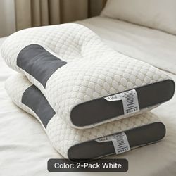 2 Pack Ergonomic Ufist Neck Pillow White 