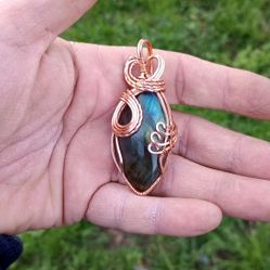 Handwrapped Labradorite Pendant 