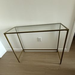 Glass Table With Gold Frame