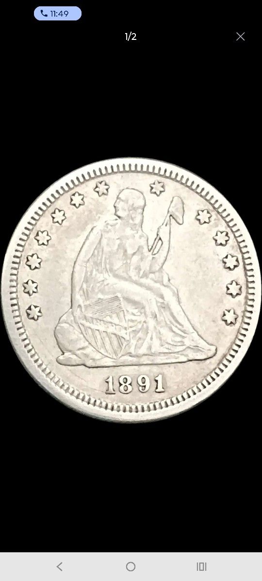 1891 Seated Liberty Quarter