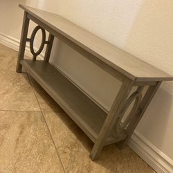 Small Grey Decorative Shelf Table
