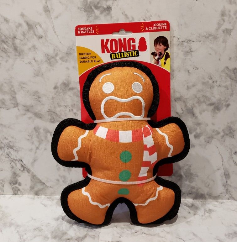 Kong Ballistic CHRISTMAS Gingerbread Man Pet Dog Toy