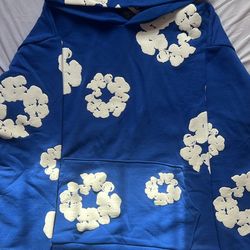 Medium Blue Denim Tear Hoodie