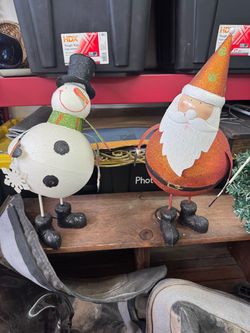 Christmas decor. Santa and snowman