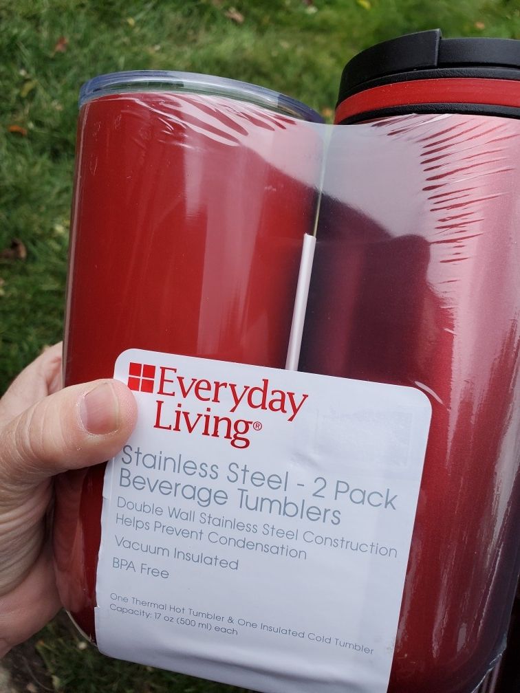 Everyday Living Set Of 2 Stainless Tumblers 1 Cold And 1 Hot