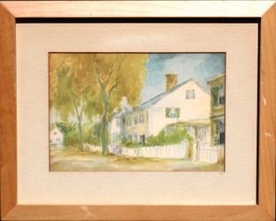 Street view , urban landscape, cityscape, giclee of watercolor painting 9x11