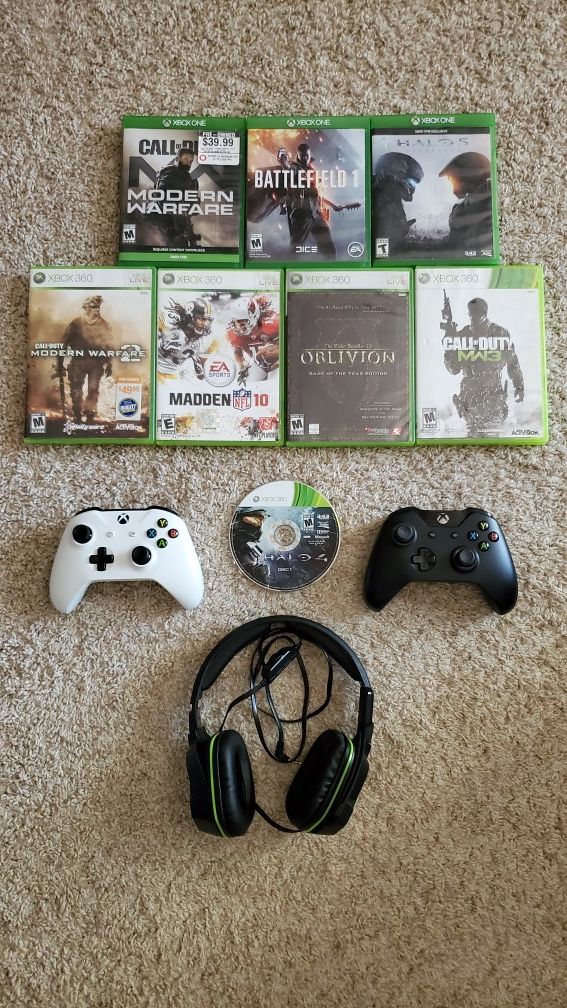 Xbox One S / 360 games with wireless controllers/headset