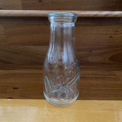 WeaverMilk Bottle Quality Blue Ribbon Carmel Indiana 1 Pint Vintage Clear Embossed Glass Milk Bottle Made