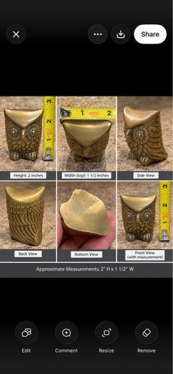 Vintage Solid Brass Owl Figurine