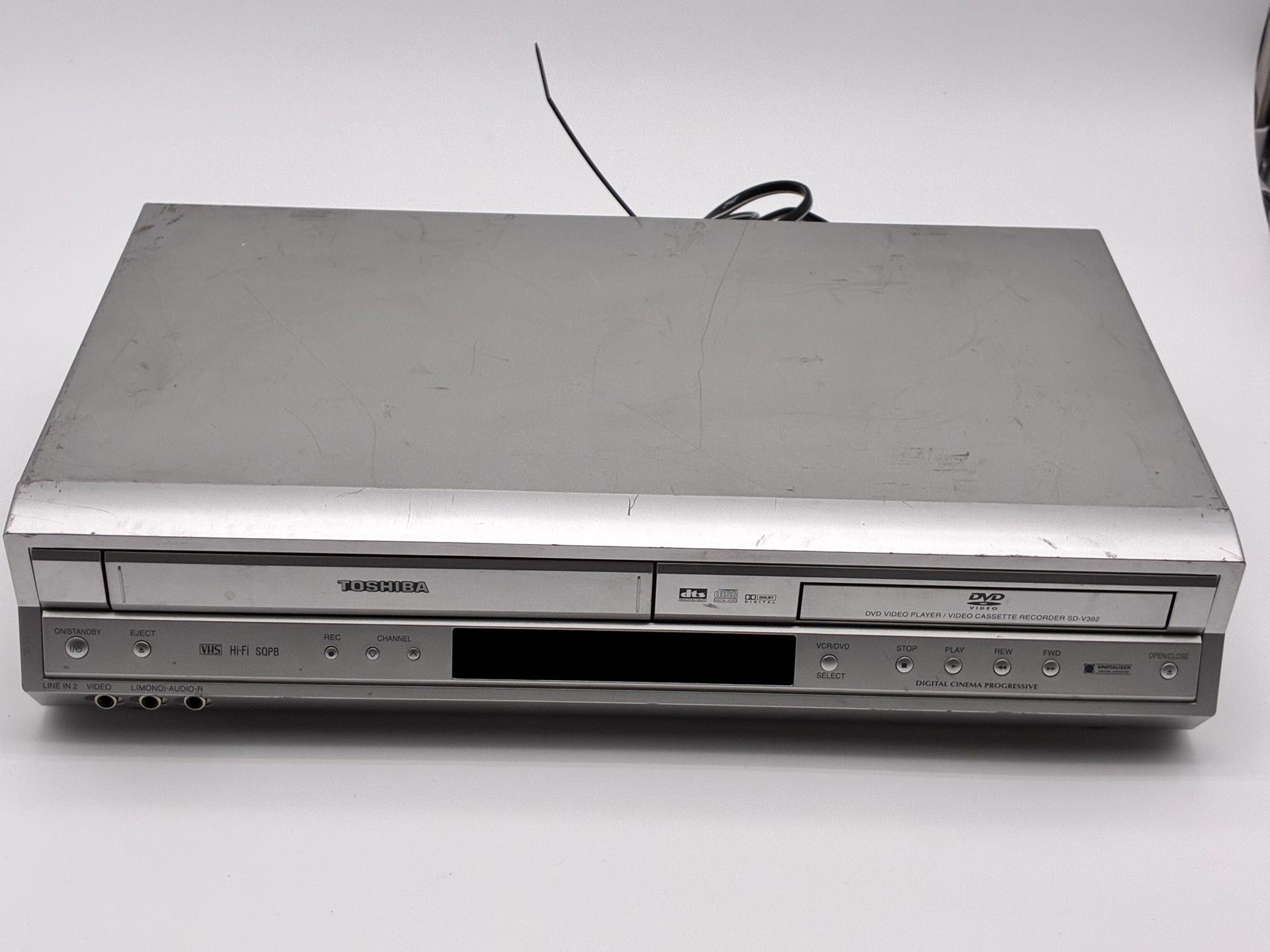 Toshiba SD-V392 DVD Video Player VCR Combo Recorder for Parts/Repair Powers On