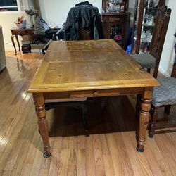  Wooden Kitchen Table with Pullout Drawer
