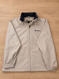 NOCENENO Beige Full Zip Windbreaker Jacket