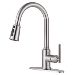 Single-Handle Pull-Down Stainless Steel Sprayer Kitchen Faucet