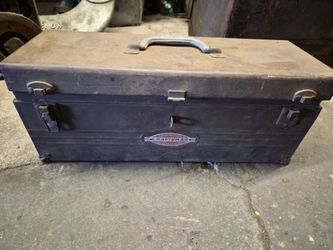 Classic Craftsman tool box with tools toolbox