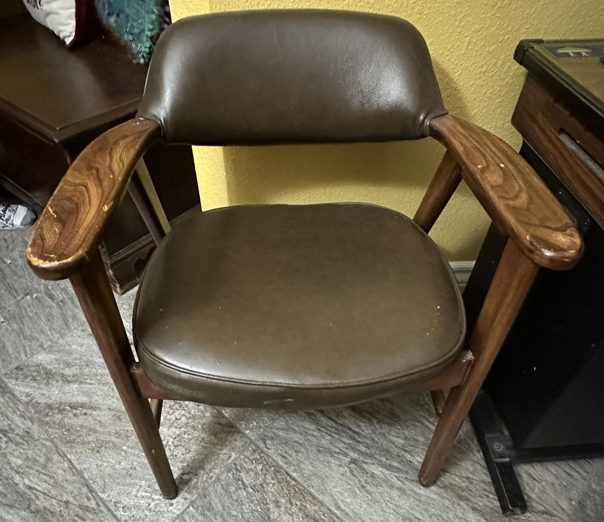Two Brown Leather Chairs