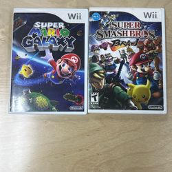 Wii games - Super Smash Bro Brawl + Super Mario Galaxy